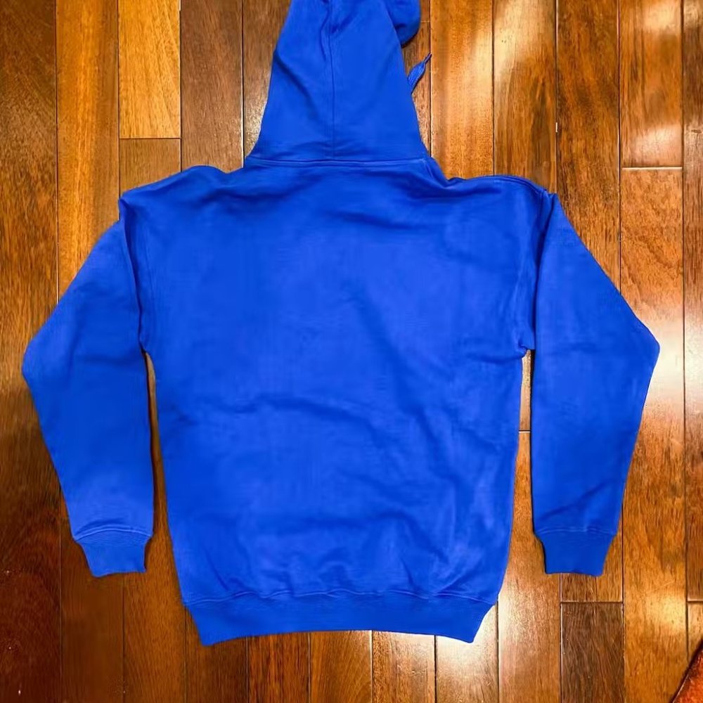 Moschino Blue Graphic Cotton Hooded Sweatshirt - Picture 4 of 9